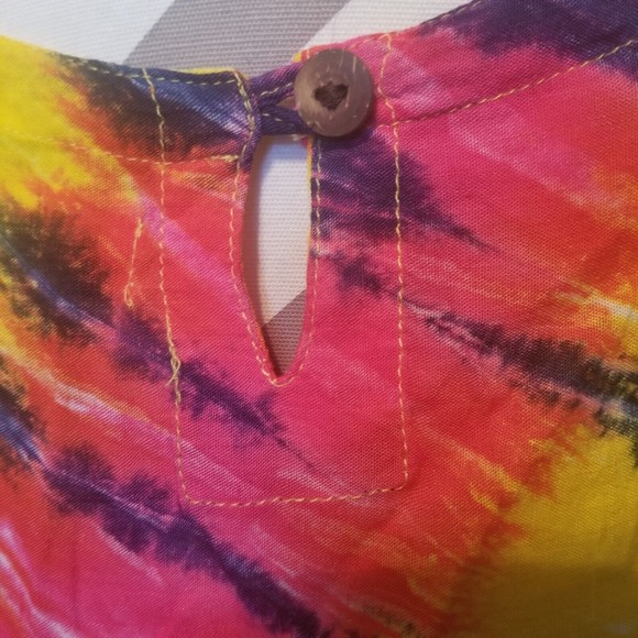 OK Mike Tank Dress Tie Dye One Size 80s 90s Beach Cover Up - Picture 5 of 7